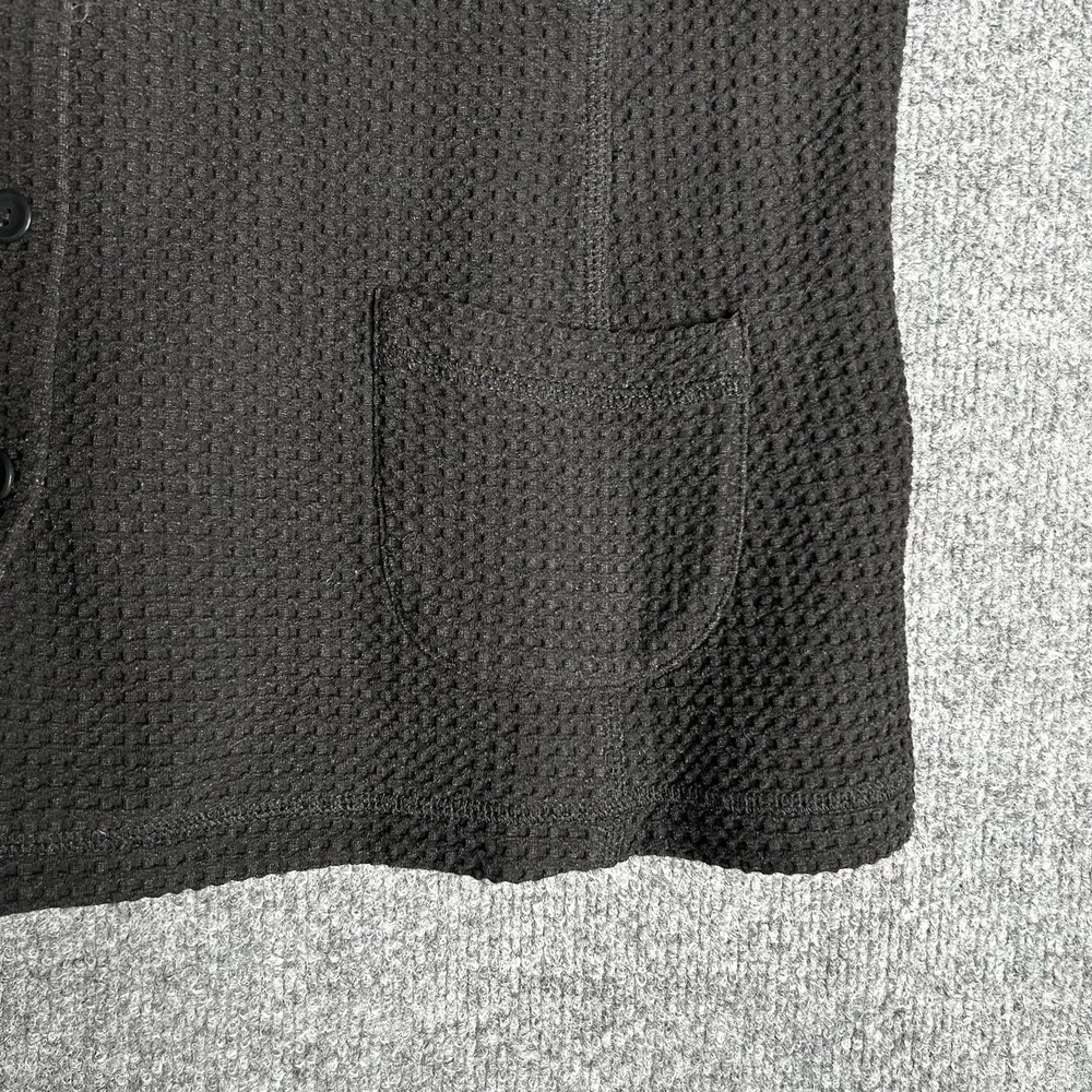 Eileen Fisher Waffle Knit Cardigan Jacket Size Xl Black - Picture 6 of 7